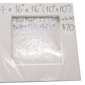 16x16(10x10) double mat - gold and off white